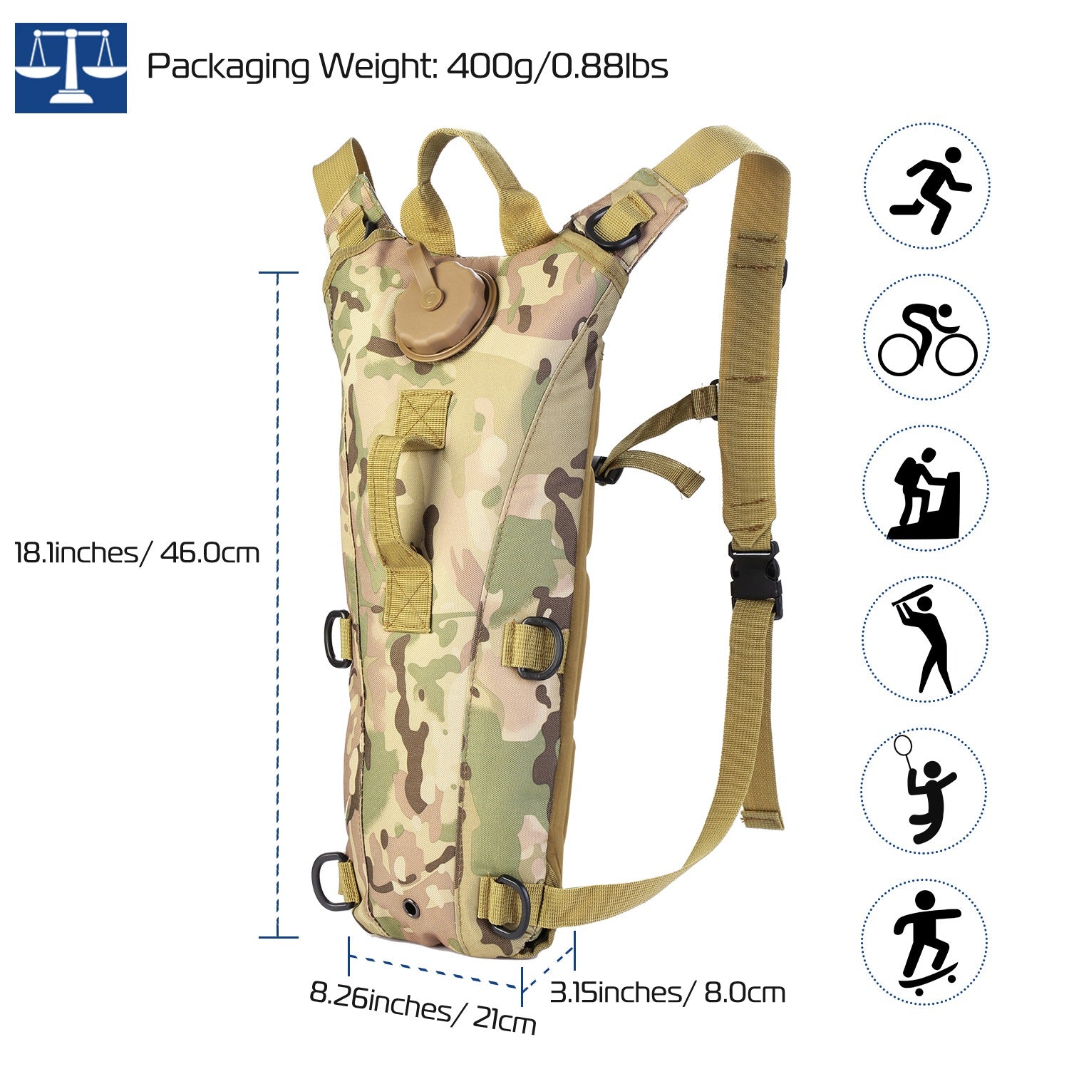 ANASA™ Pro 3L Tactical Hydration Pack
