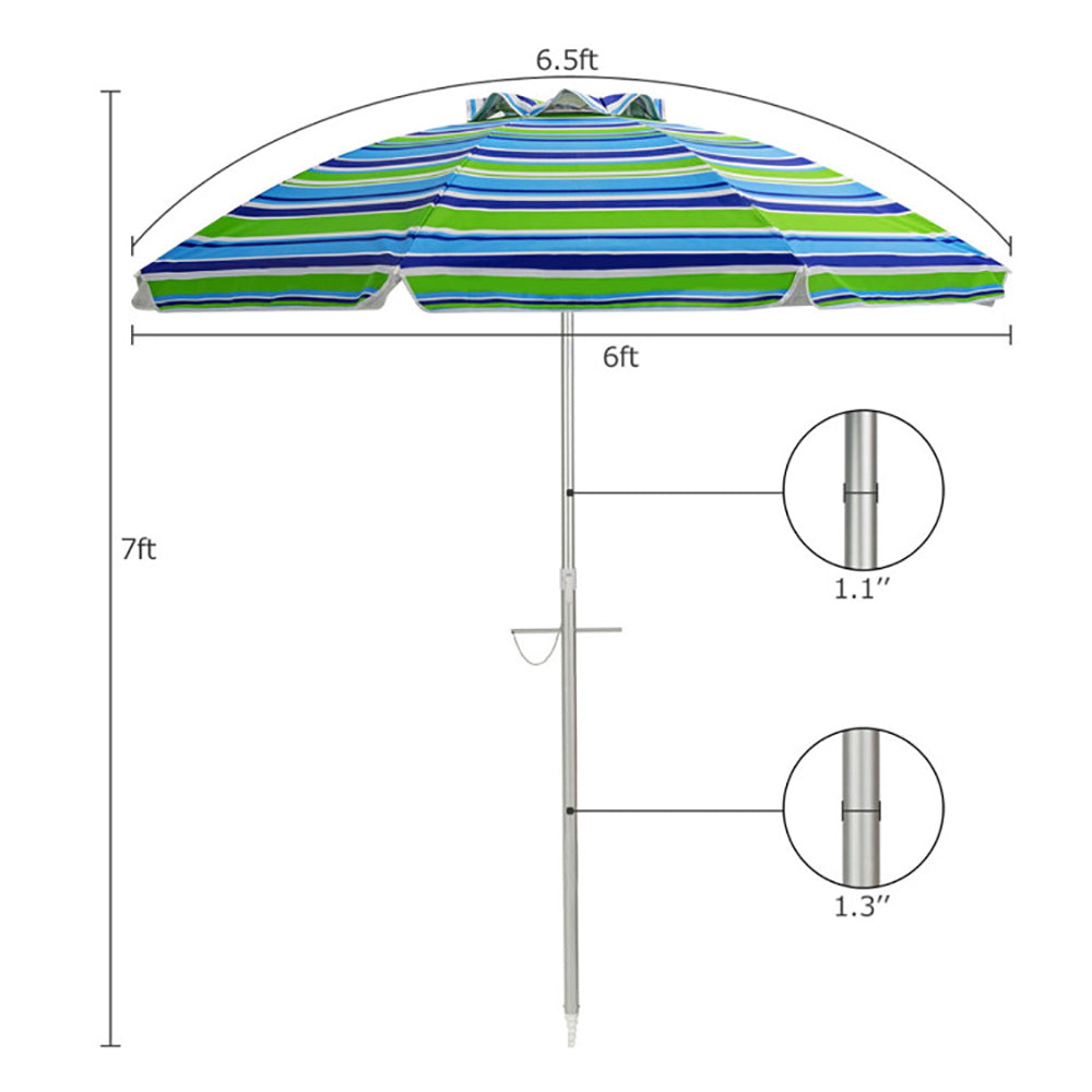 ANASA™ Premium 6.5' Portable Beach Umbrella