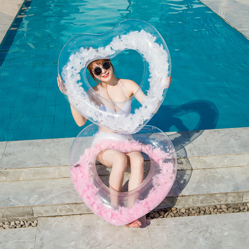ANASA™ Heart-Shaped Feather Pool Float