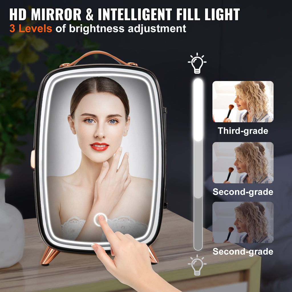 ANASA™ 6L Skincare Mini Fridge with LED Mirror