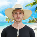 ANASA™ Breathable Mesh Big Brim Straw Hat Men's Outdoor Sun Protection
